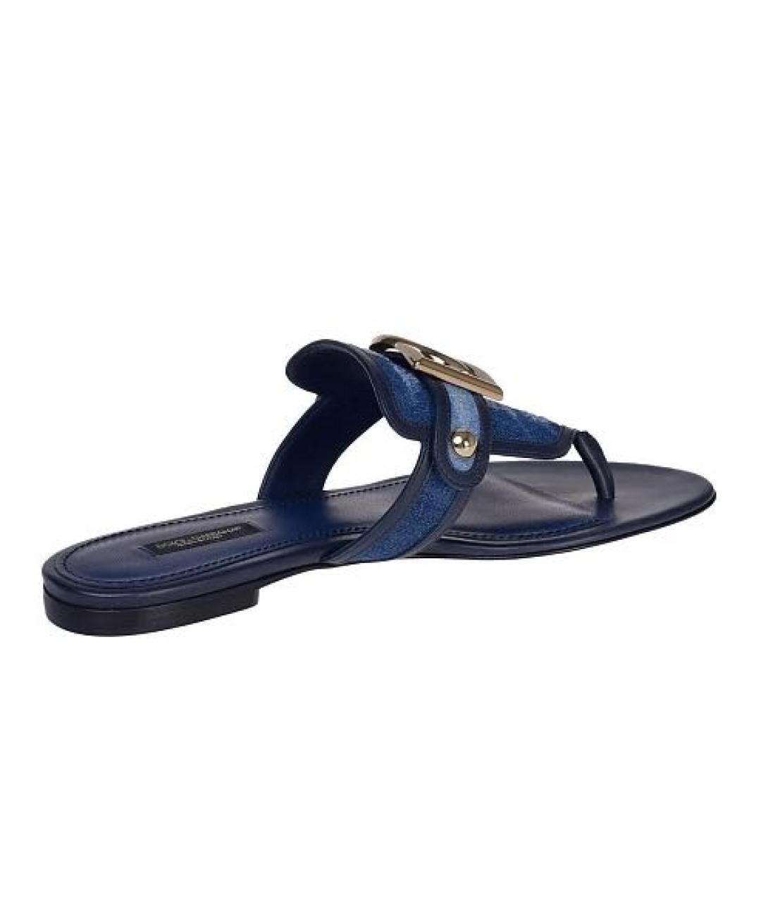 DOLCE&GABBANA Синие текстильные сандалии, фото 2