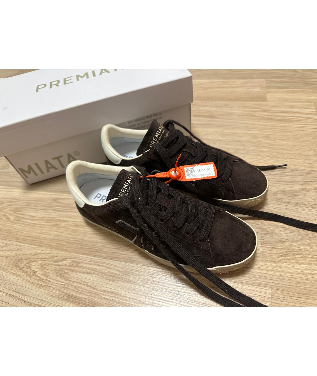 PREMIATA Коричневые кожаные кеды, фото 2