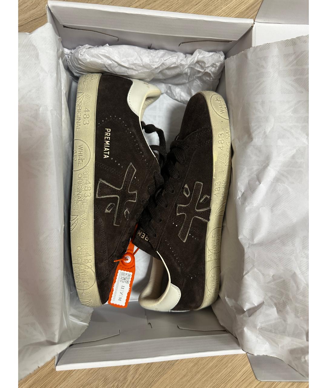 PREMIATA Коричневые кожаные кеды, фото 3