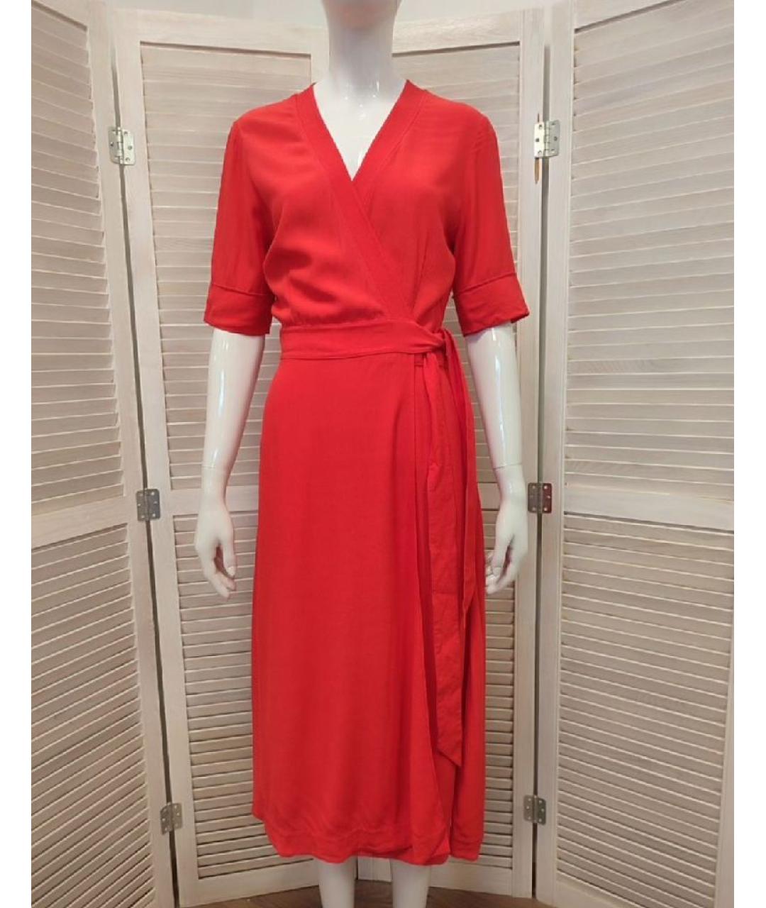 ARKET Красное вискозное повседневное платье, фото 10