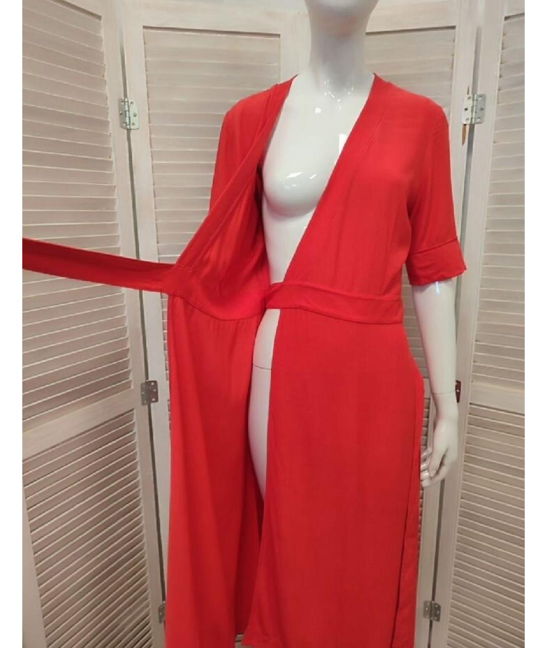 ARKET Красное вискозное повседневное платье, фото 4