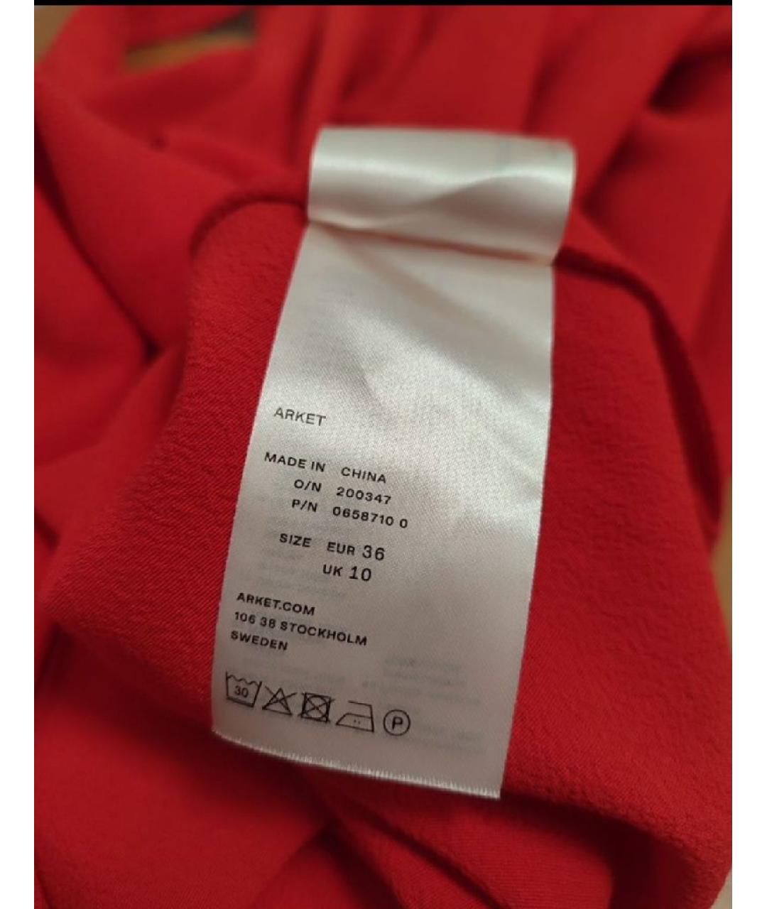 ARKET Красное вискозное повседневное платье, фото 9