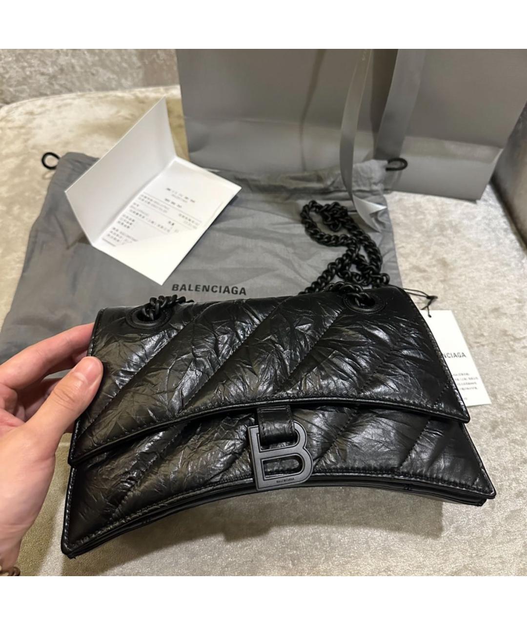 BALENCIAGA Черная кожаная сумка через плечо, фото 2