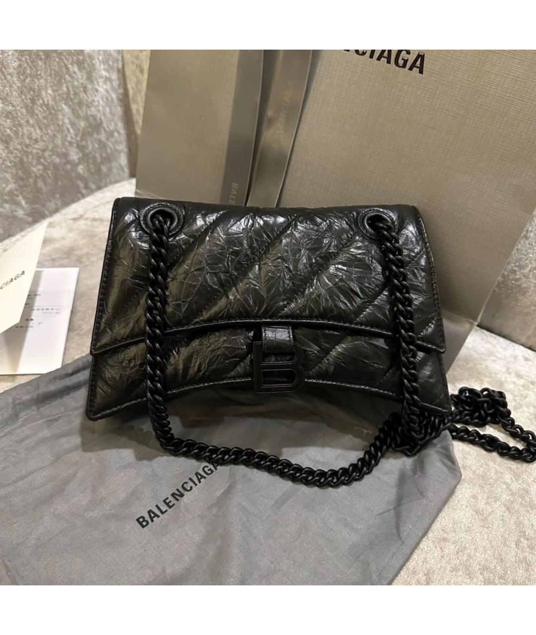 BALENCIAGA Черная кожаная сумка через плечо, фото 3