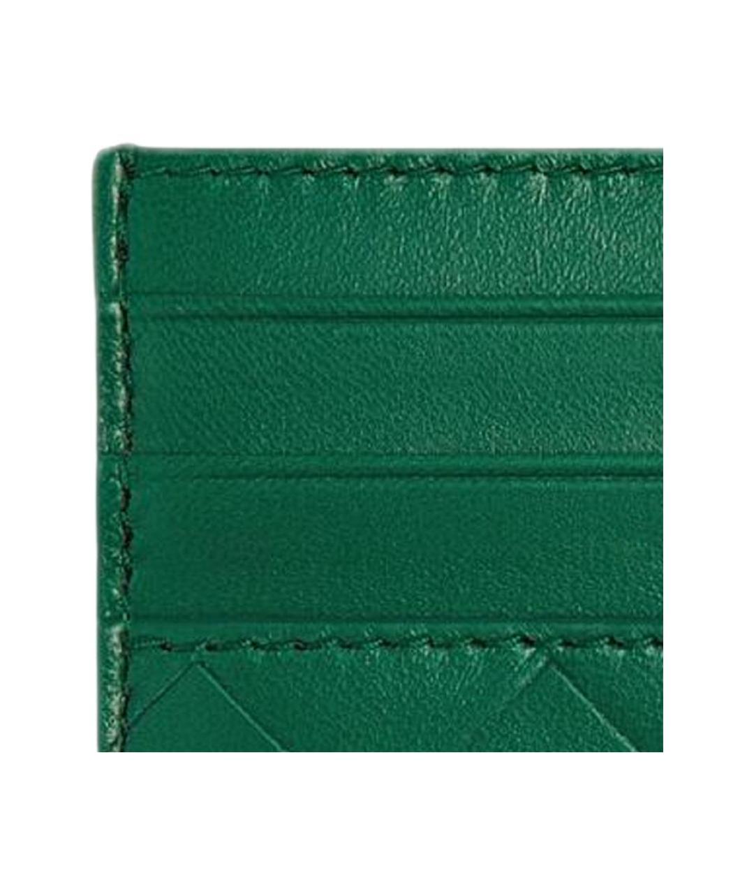 BOTTEGA VENETA Зеленый кожаный кардхолдер, фото 3