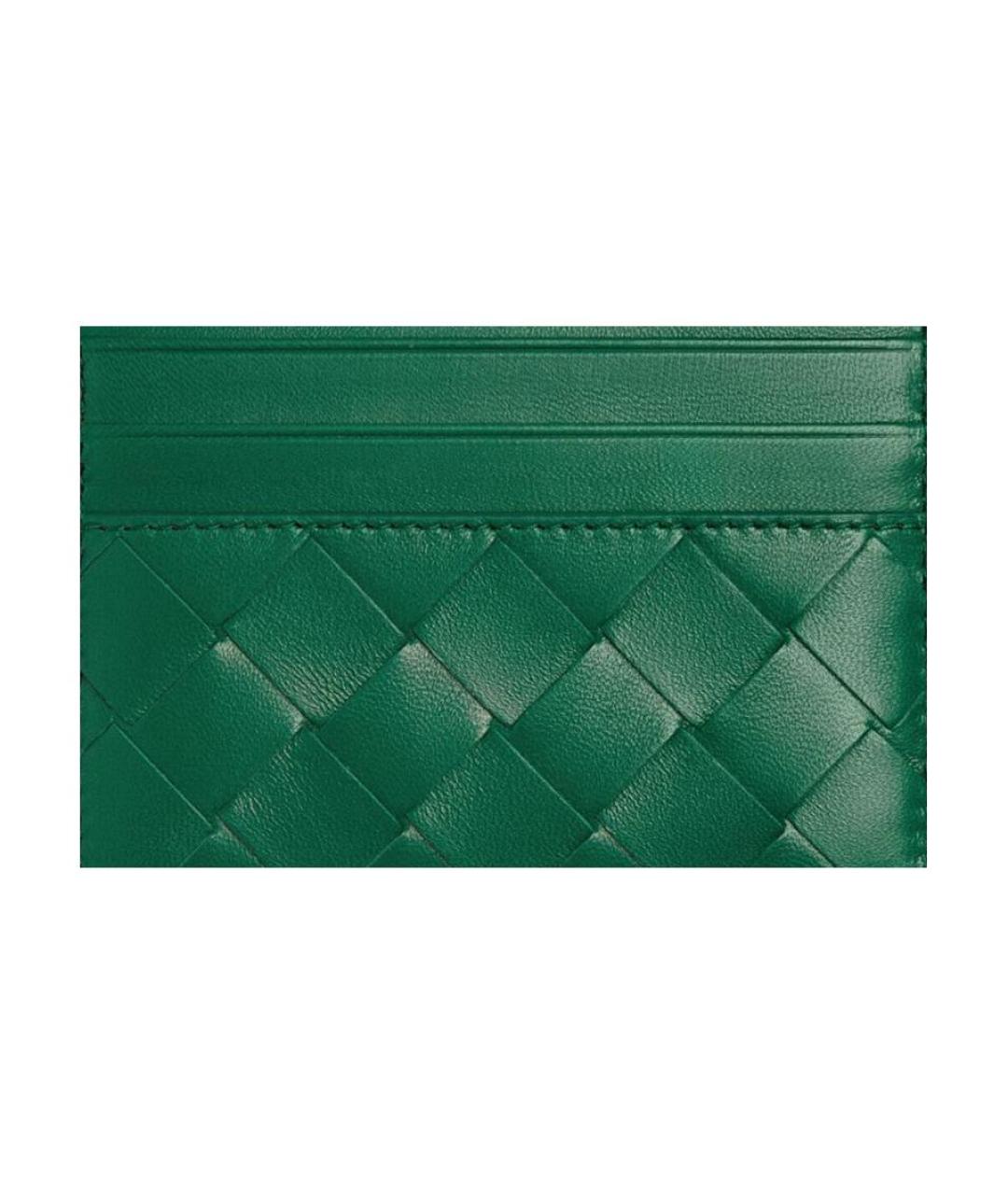 BOTTEGA VENETA Зеленый кожаный кардхолдер, фото 2