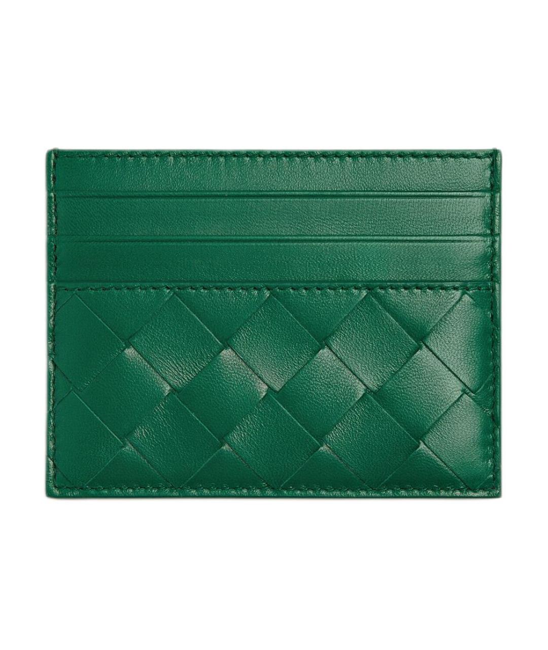 BOTTEGA VENETA Зеленый кожаный кардхолдер, фото 1