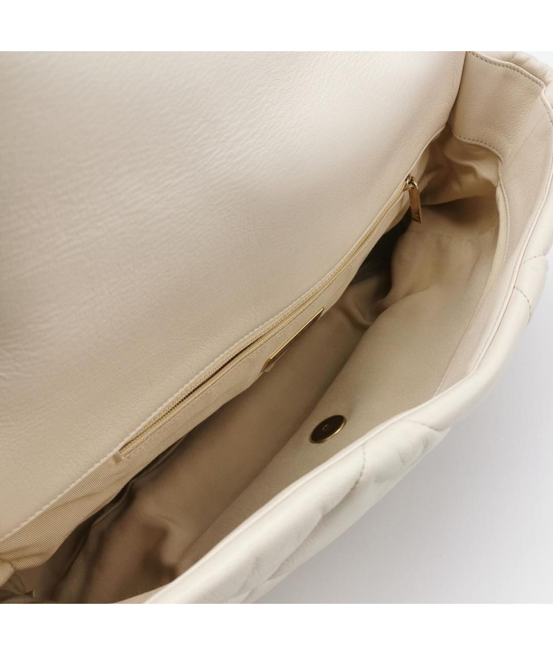 CHANEL Бежевая кожаная сумка через плечо, фото 6