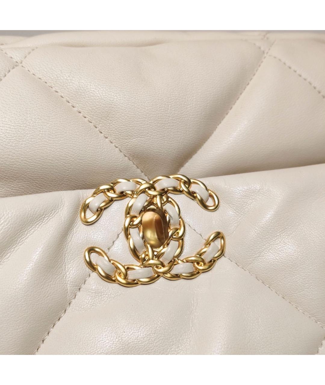 CHANEL Бежевая кожаная сумка через плечо, фото 8