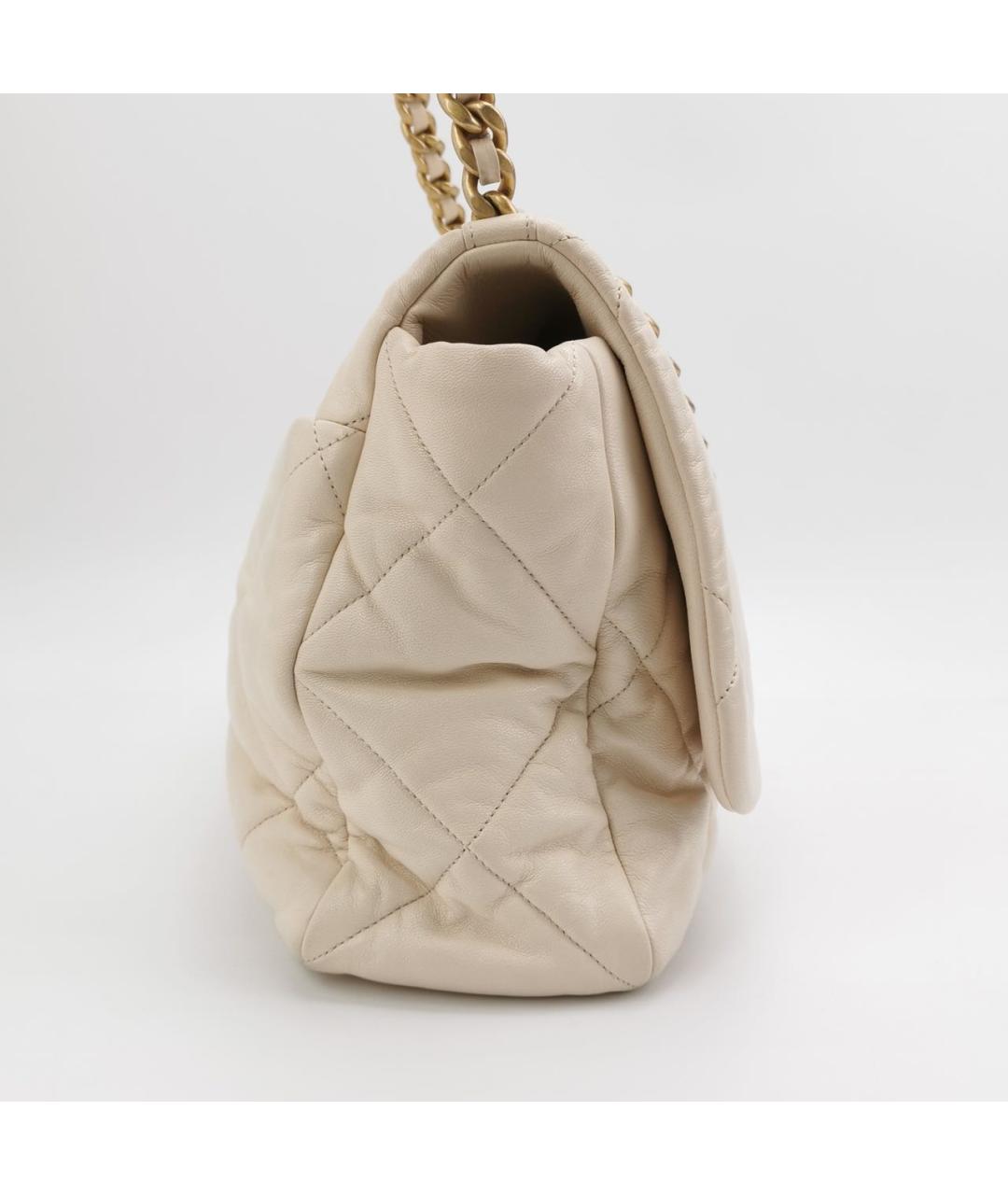 CHANEL Бежевая кожаная сумка через плечо, фото 4