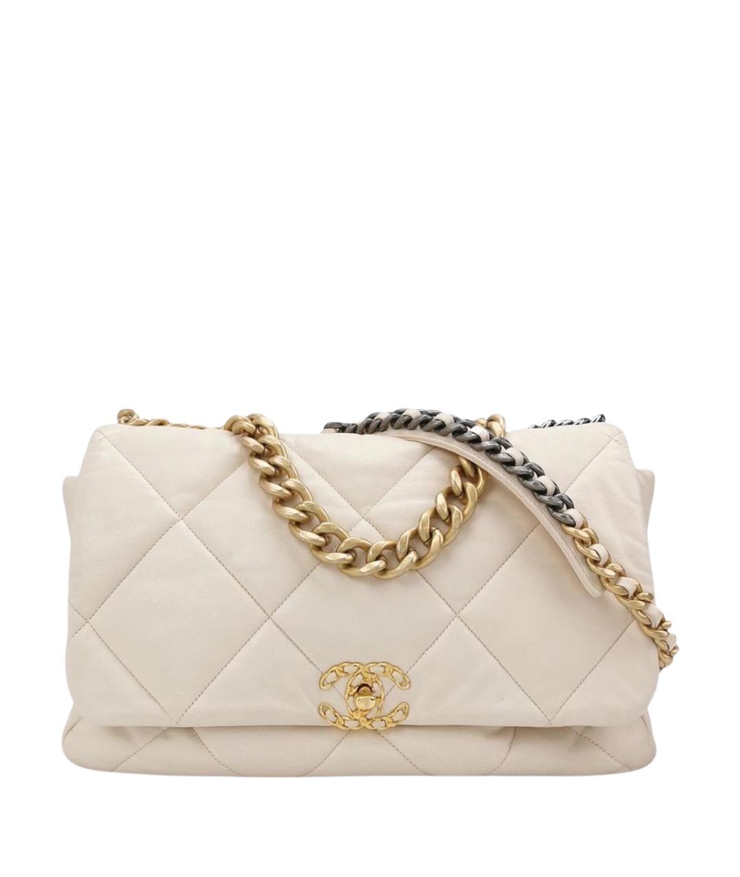 CHANEL Бежевая кожаная сумка через плечо, фото 1