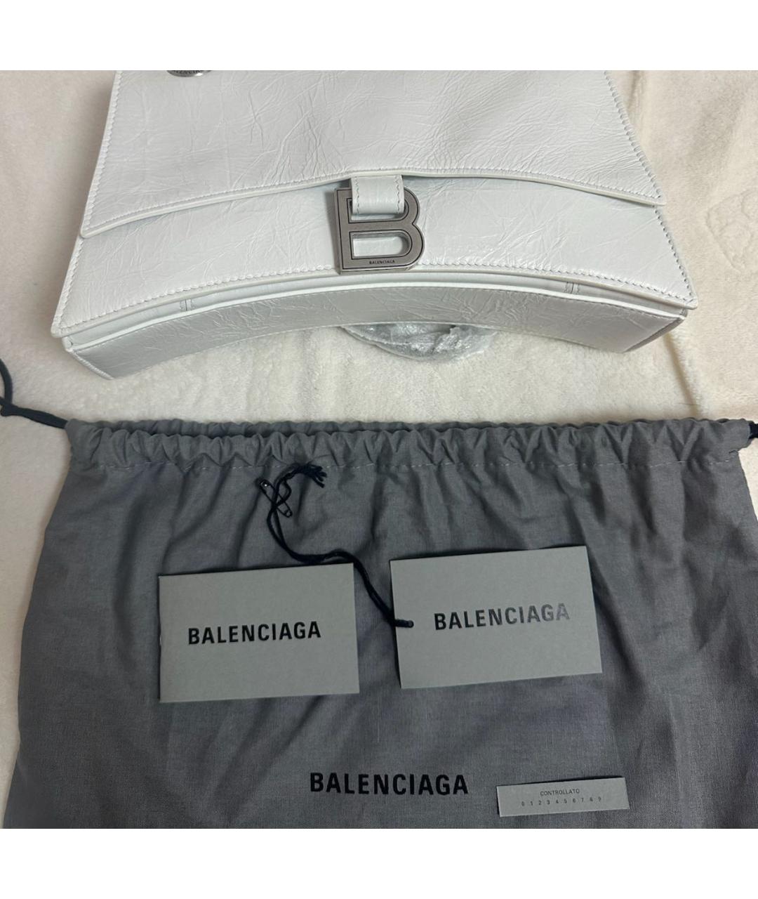 BALENCIAGA Белая кожаная сумка через плечо, фото 2