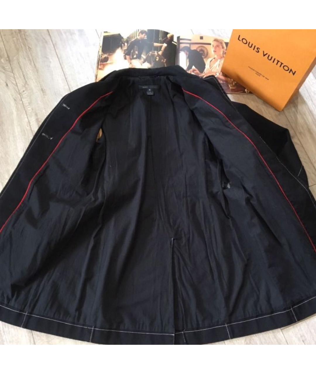 MARC JACOBS Черный хлопковый тренч/плащ, фото 5