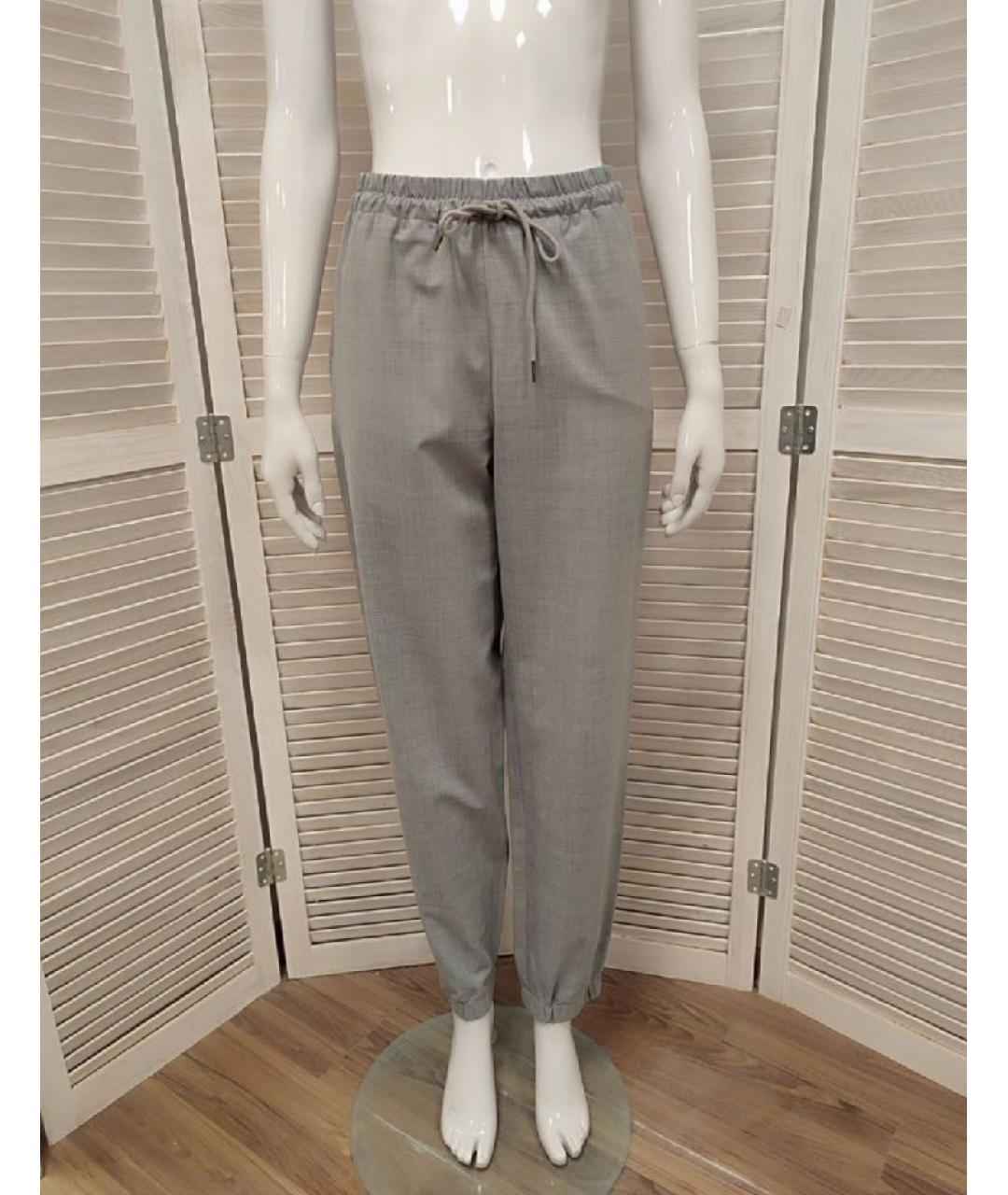 ARKET Серые шерстяные прямые брюки, фото 10