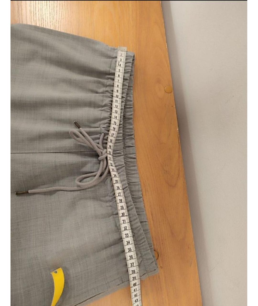 ARKET Серые шерстяные прямые брюки, фото 7