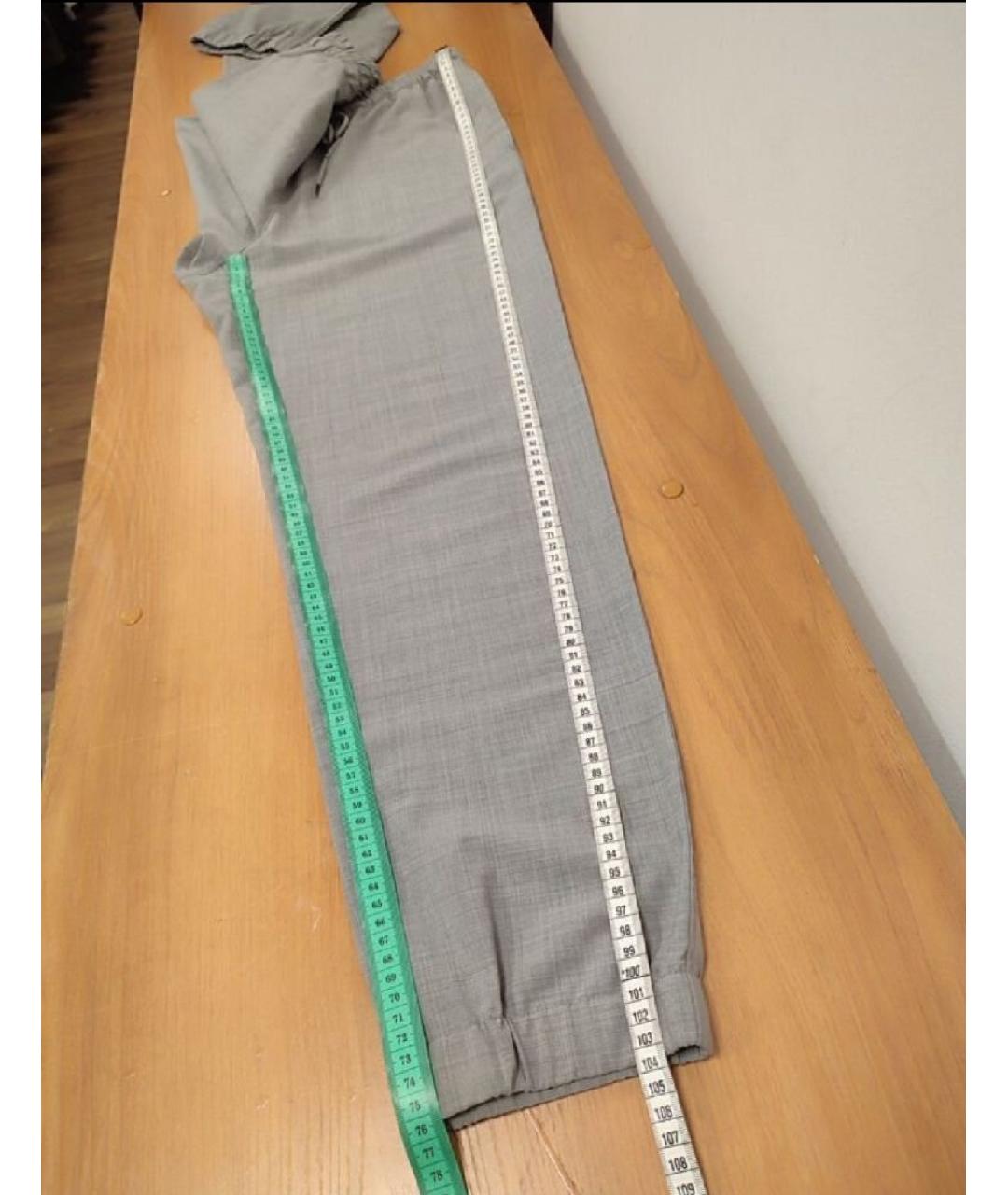 ARKET Серые шерстяные прямые брюки, фото 9