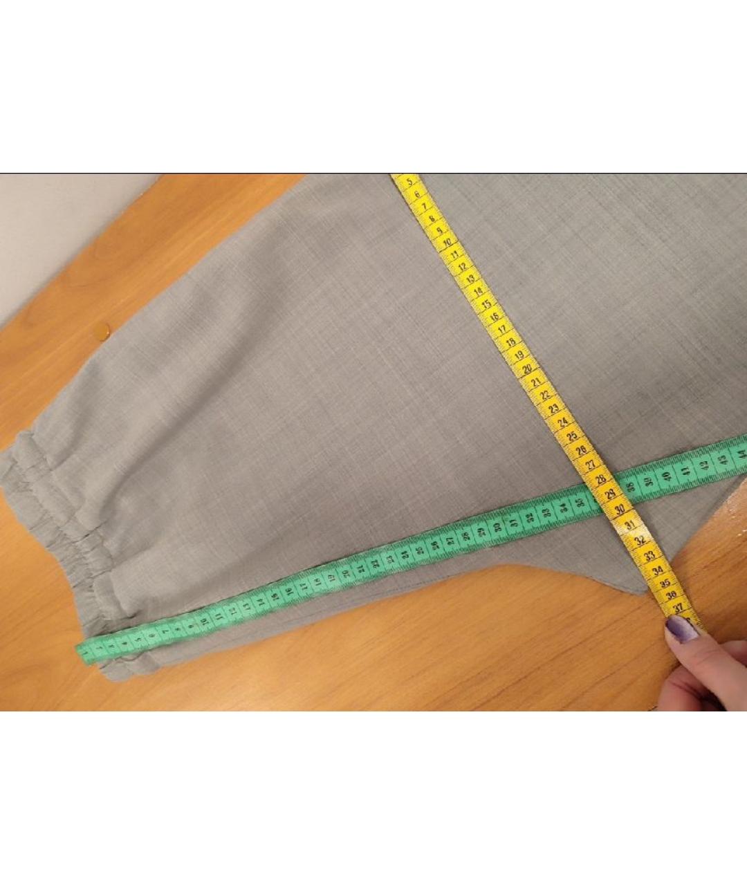 ARKET Серые шерстяные прямые брюки, фото 8