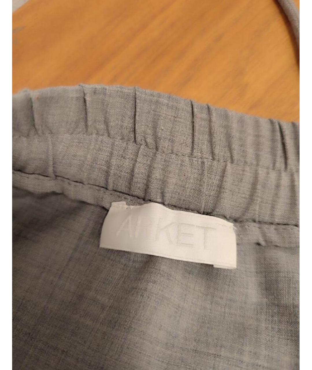 ARKET Серые шерстяные прямые брюки, фото 3