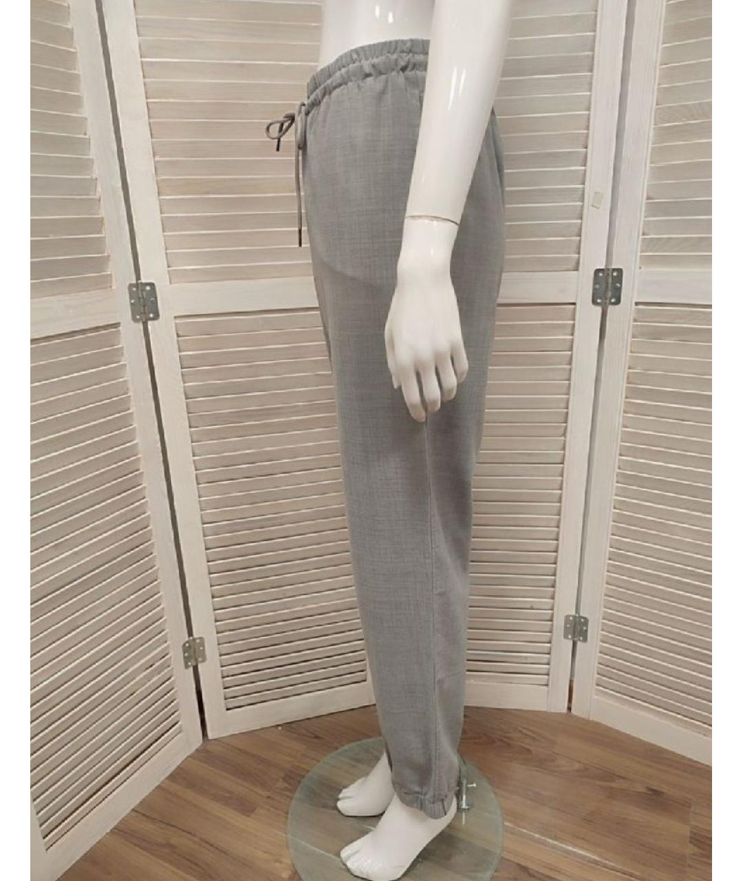 ARKET Серые шерстяные прямые брюки, фото 4