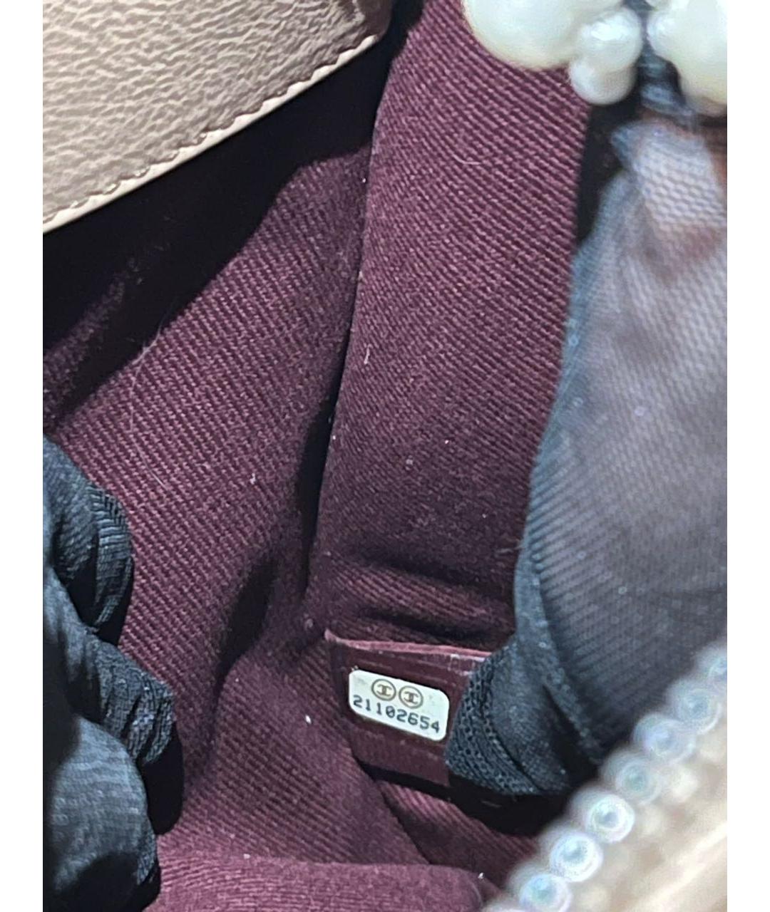 CHANEL Бежевая кожаная сумка через плечо, фото 5