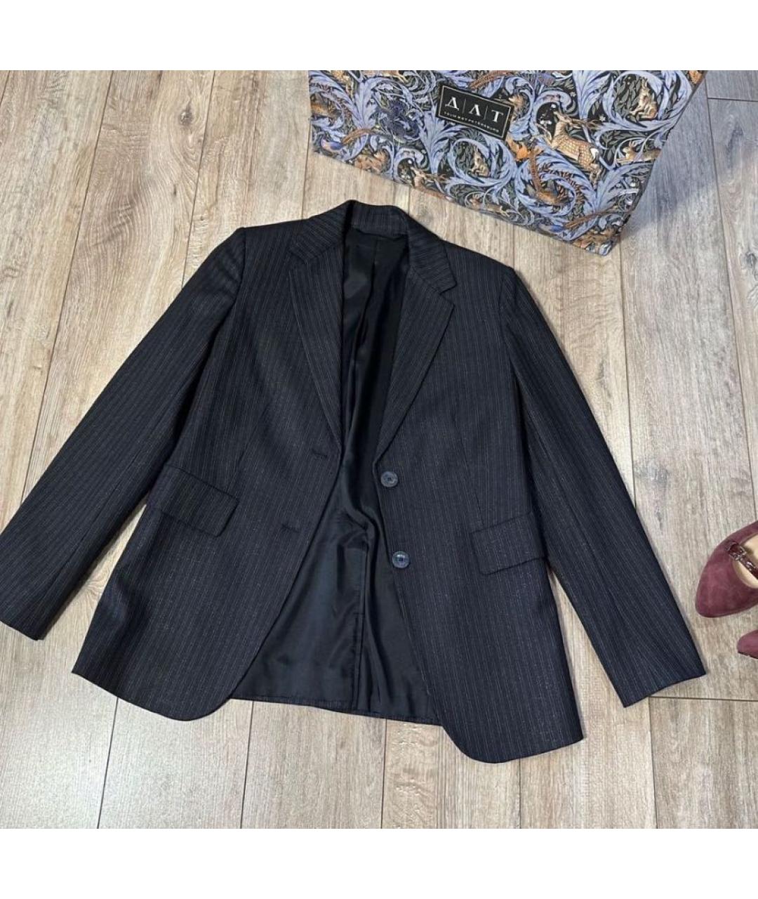 MAX MARA Темно-синий шерстяной жакет/пиджак, фото 4