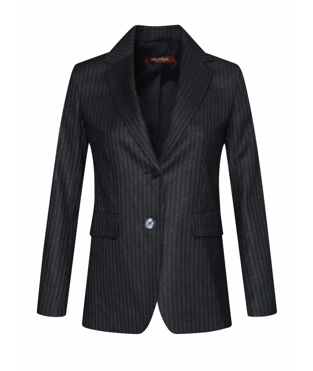 MAX MARA Темно-синий шерстяной жакет/пиджак, фото 1