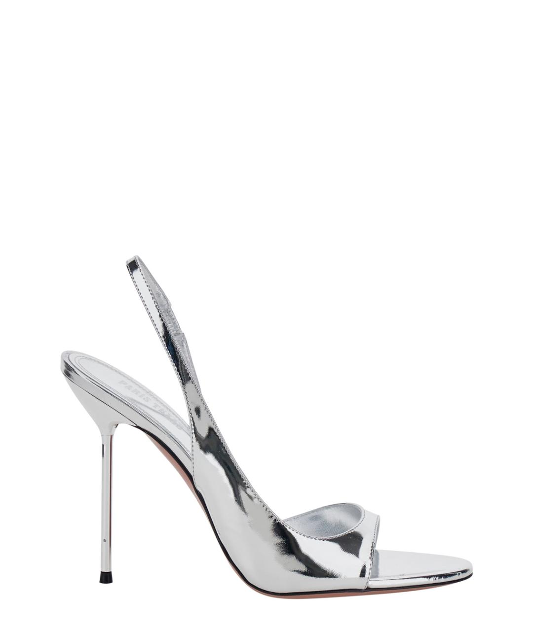 PARIS TEXAS Серебряные босоножки из лакированной кожи, фото 1
