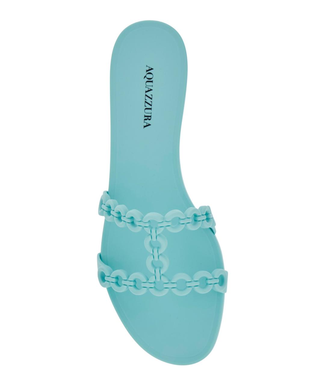 AQUAZZURA Голубые резиновые шлепанцы, фото 4