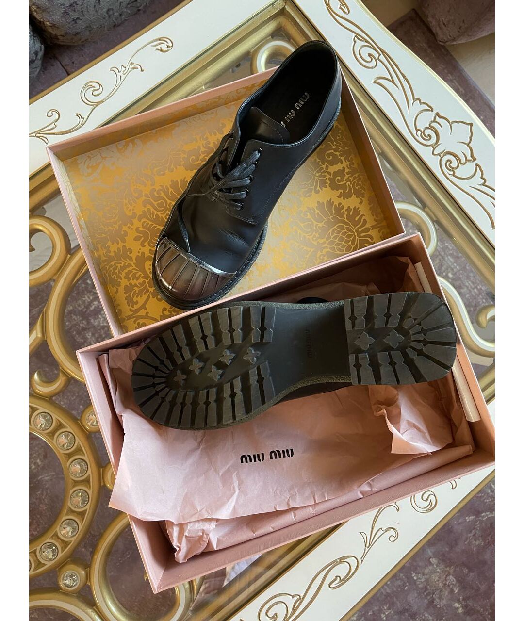 MIU MIU Черные кожаные ботинки, фото 5