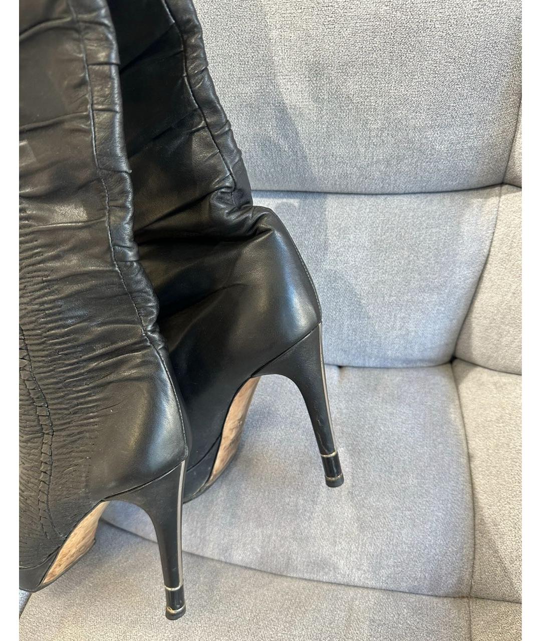 CHRISTIAN DIOR Черные кожаные сапоги, фото 2