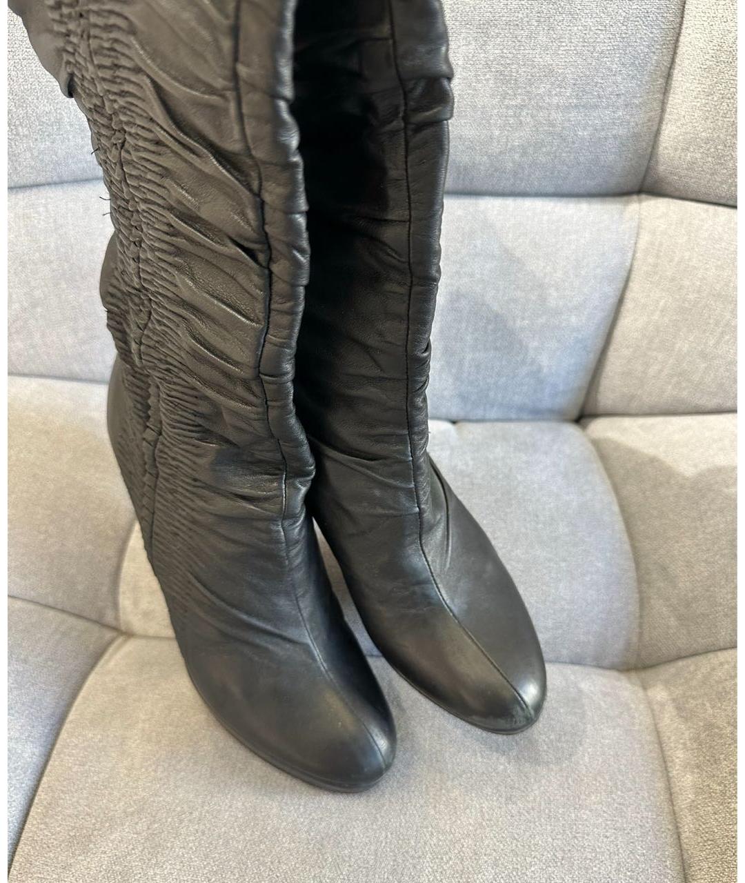 CHRISTIAN DIOR Черные кожаные сапоги, фото 5