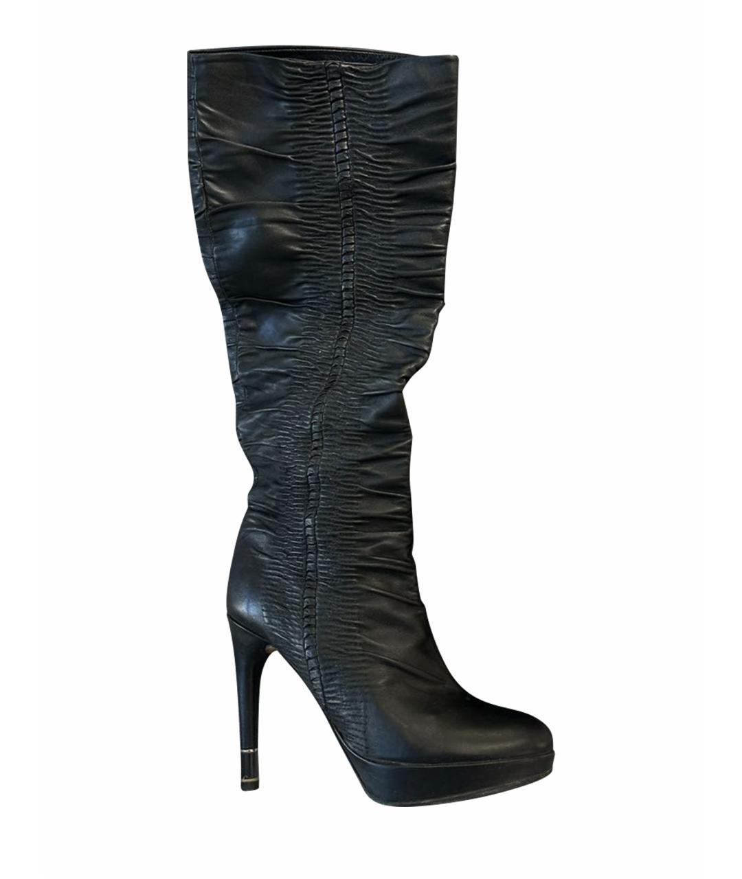 CHRISTIAN DIOR Черные кожаные сапоги, фото 1