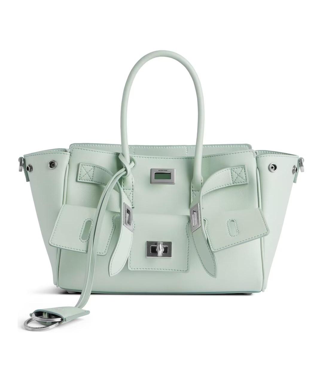 BALENCIAGA Зеленая кожаная сумка через плечо, фото 1