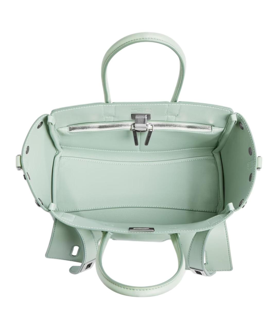 BALENCIAGA Зеленая кожаная сумка через плечо, фото 5