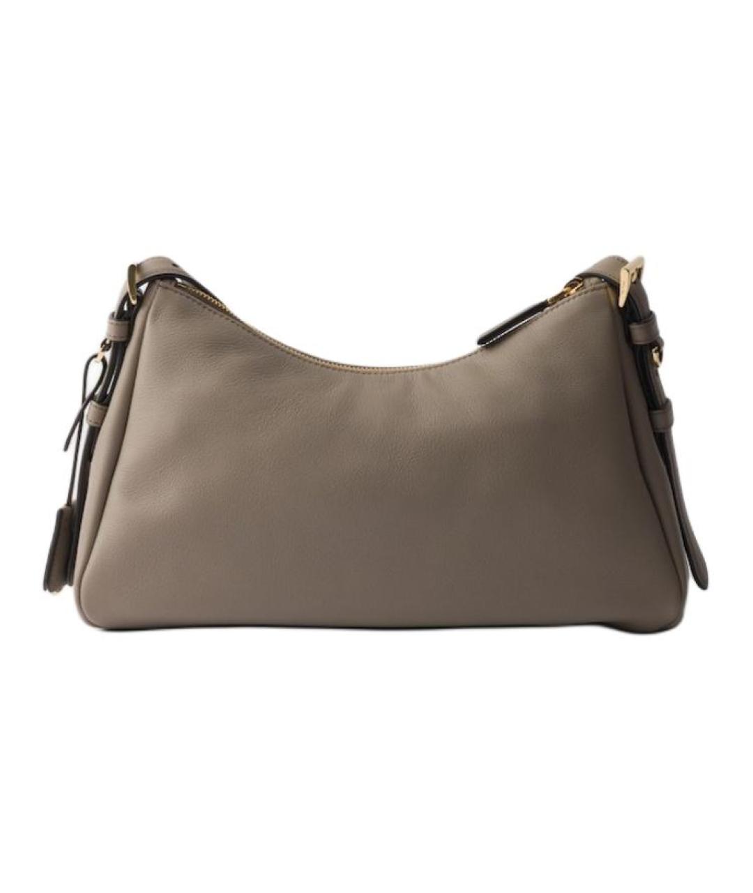 PRADA Серая кожаная сумка через плечо, фото 3