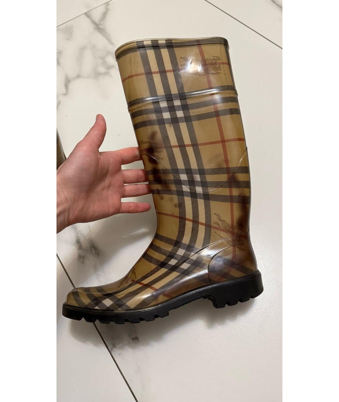 BURBERRY Хаки резиновые сапоги, фото 6