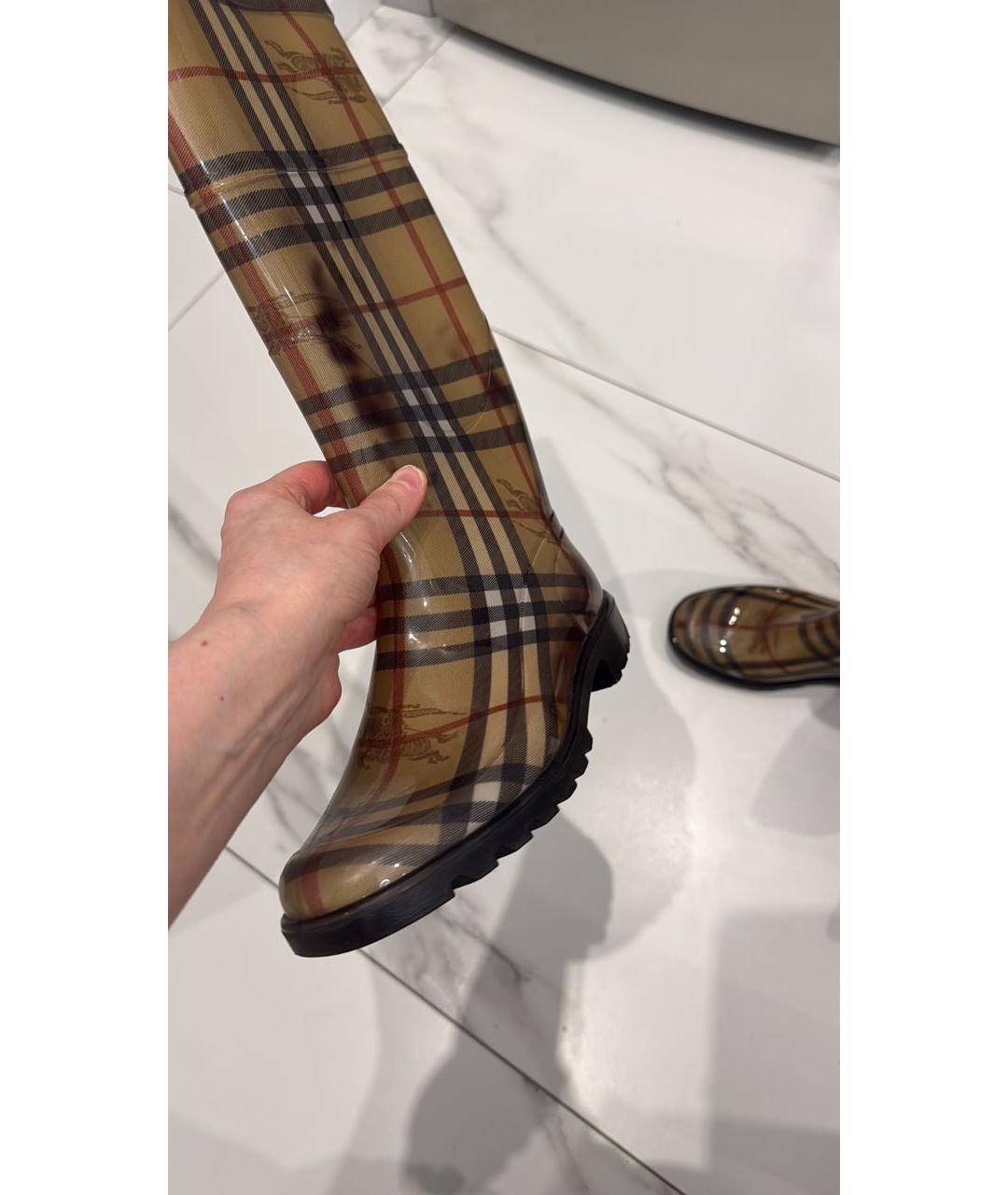 BURBERRY Хаки резиновые сапоги, фото 4