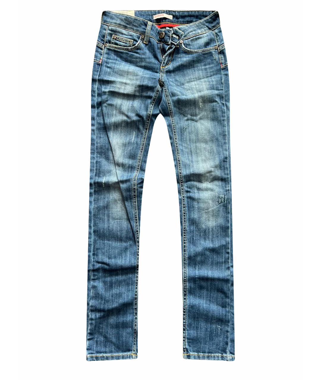 LIU JO Голубые хлопковые прямые джинсы, фото 1