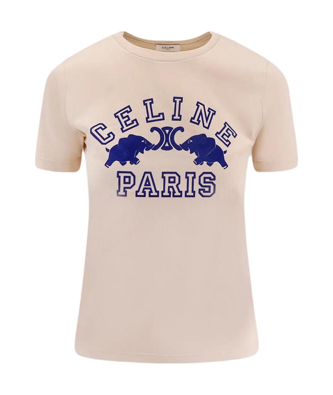 CELINE Бежевая футболка, фото 1