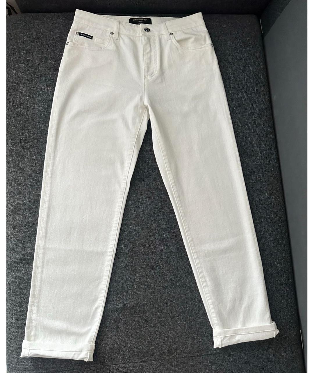 DOLCE&GABBANA Белые прямые джинсы, фото 6