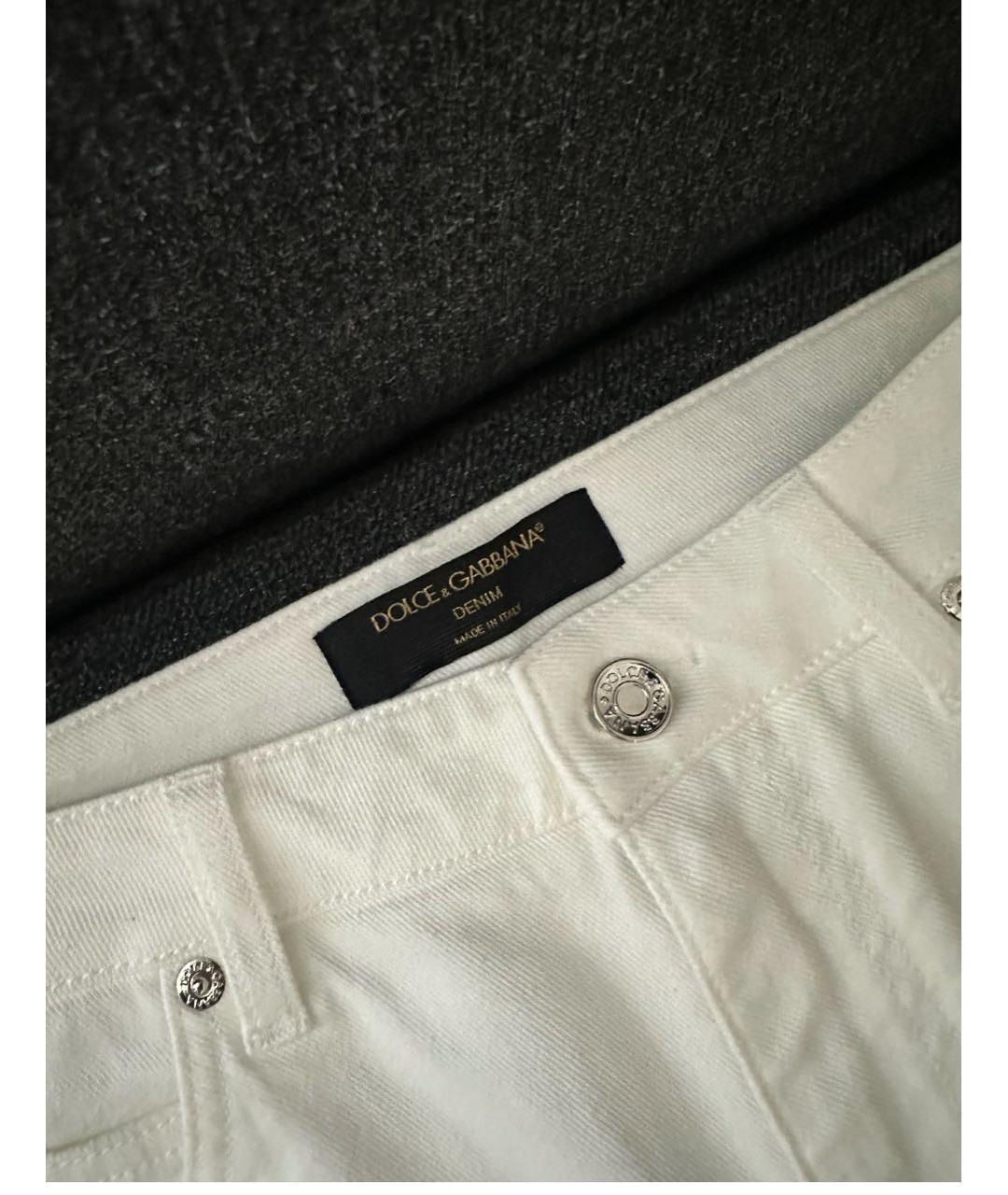 DOLCE&GABBANA Белые прямые джинсы, фото 3