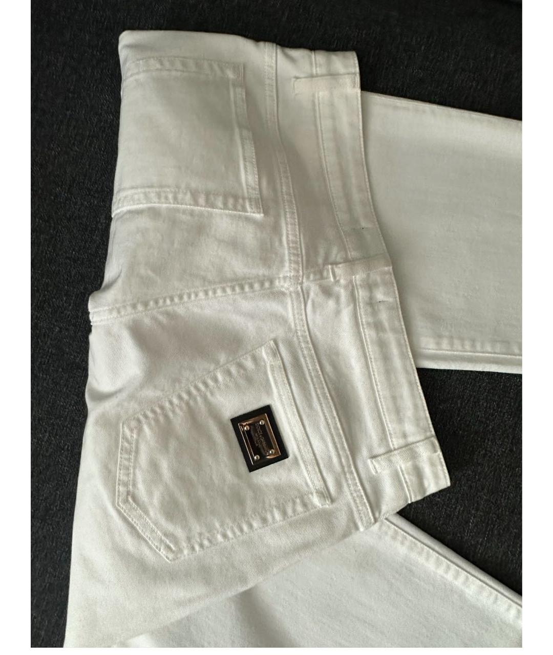DOLCE&GABBANA Белые прямые джинсы, фото 4