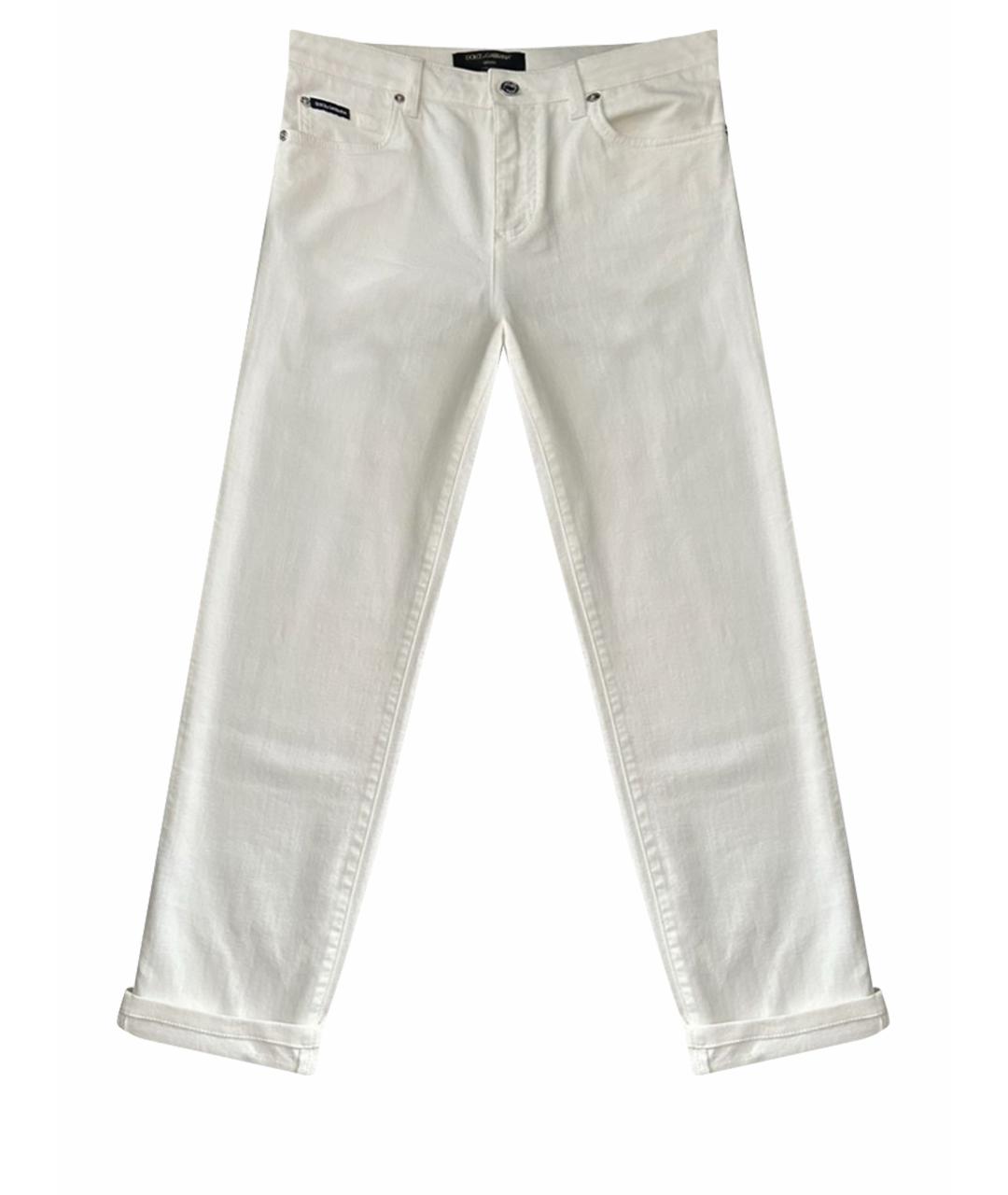 DOLCE&GABBANA Белые прямые джинсы, фото 1
