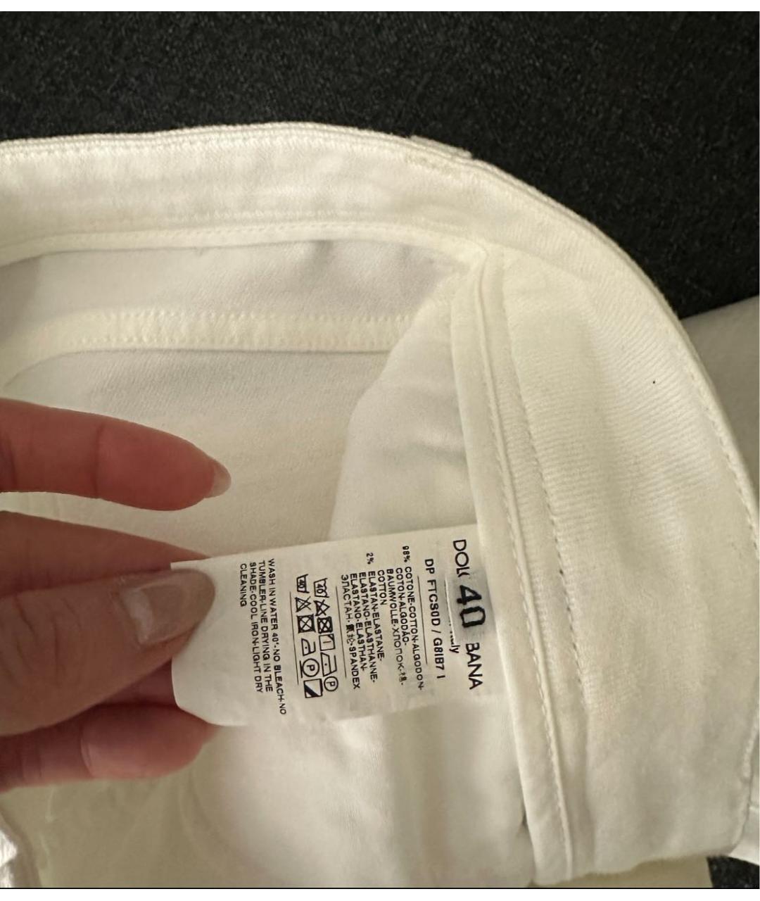 DOLCE&GABBANA Белые прямые джинсы, фото 5