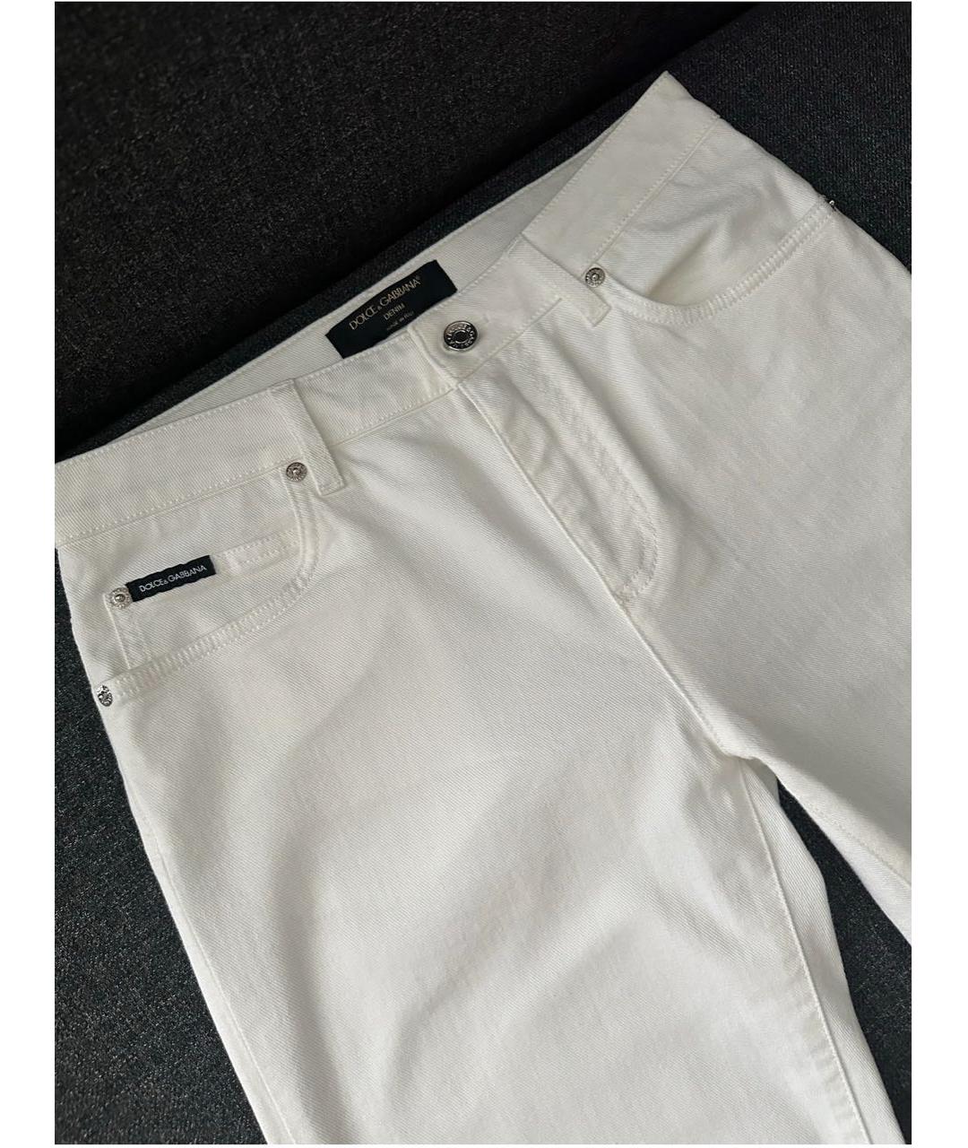 DOLCE&GABBANA Белые прямые джинсы, фото 2