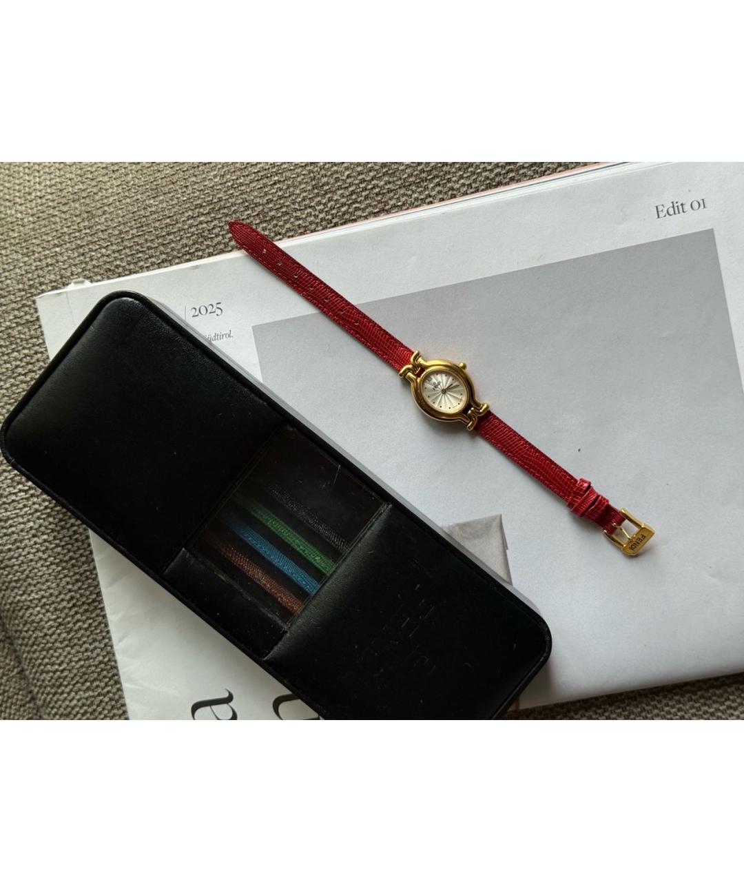 FENDI Золотые позолоченные часы, фото 4