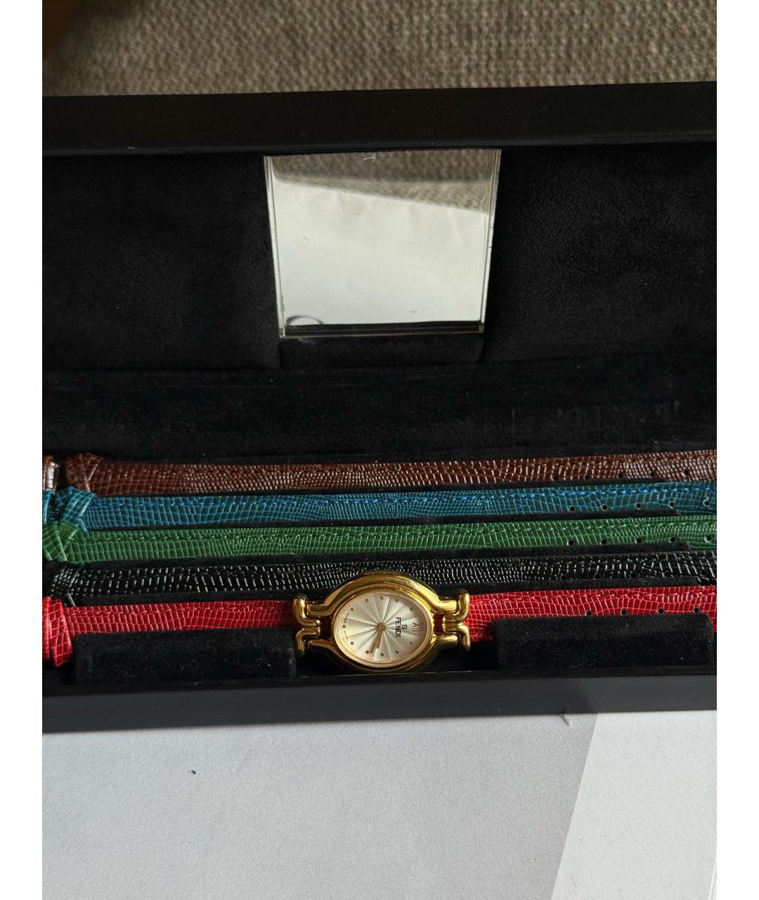 FENDI Золотые позолоченные часы, фото 6