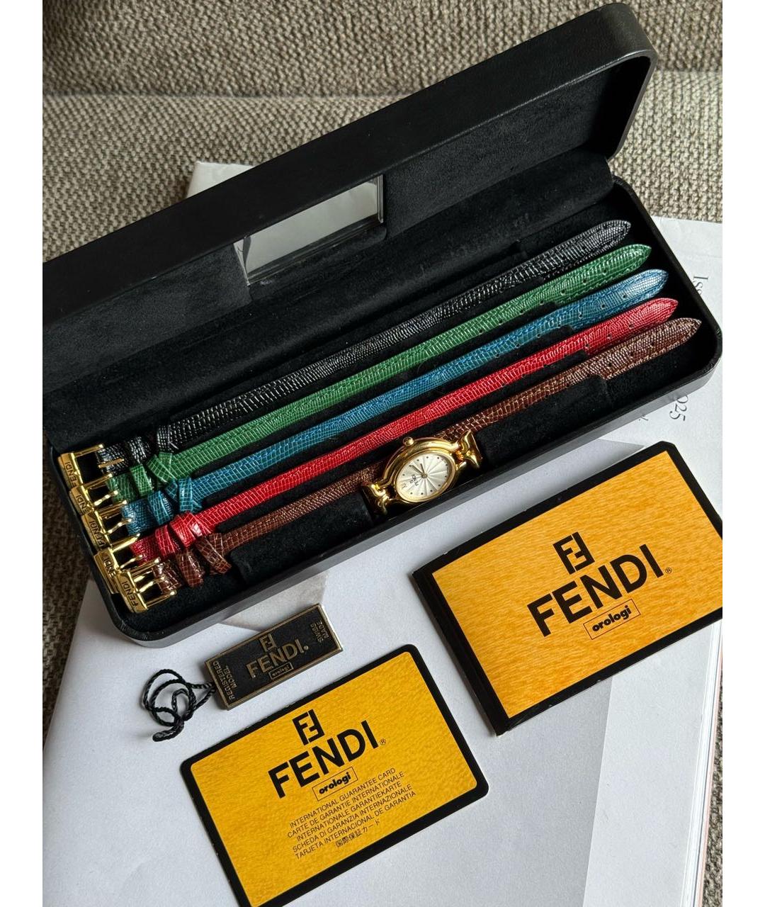 FENDI Золотые позолоченные часы, фото 2