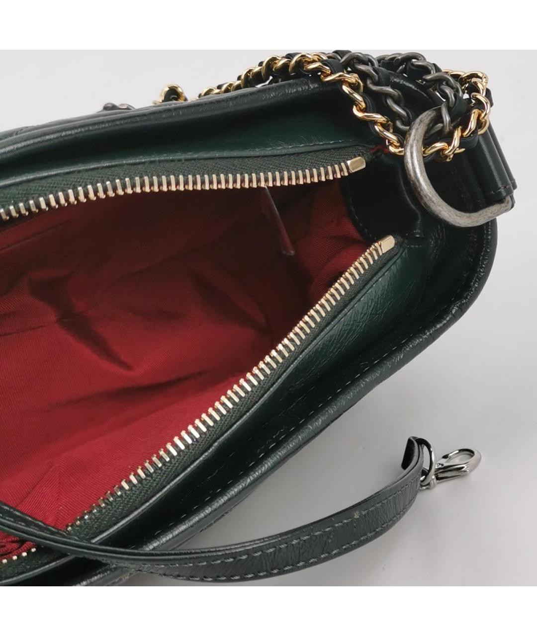 CHANEL Зеленая кожаная сумка через плечо, фото 6