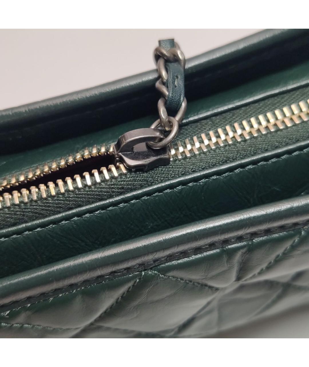 CHANEL Зеленая кожаная сумка через плечо, фото 7